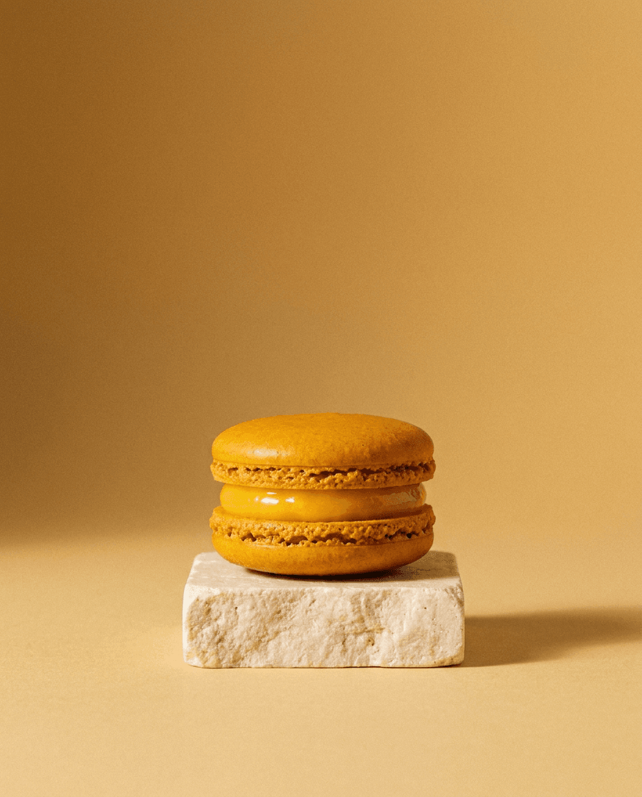 Passionfruit macaron, studio shot