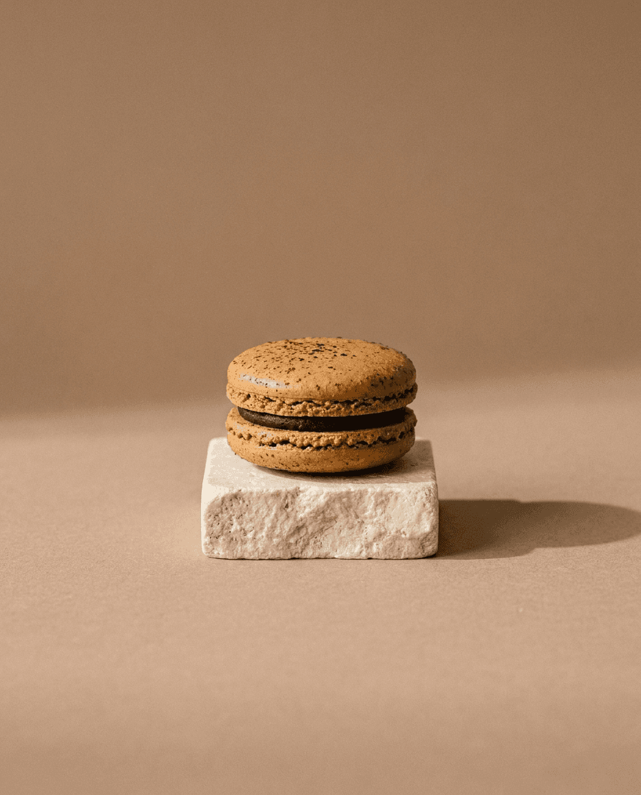Coffee macaron, studio shot