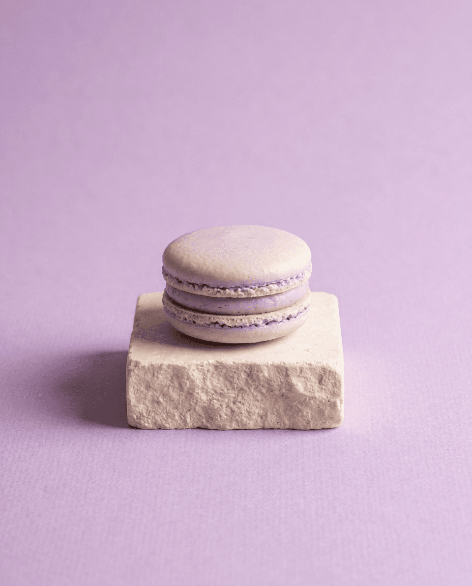 Ube macaron, studio shot