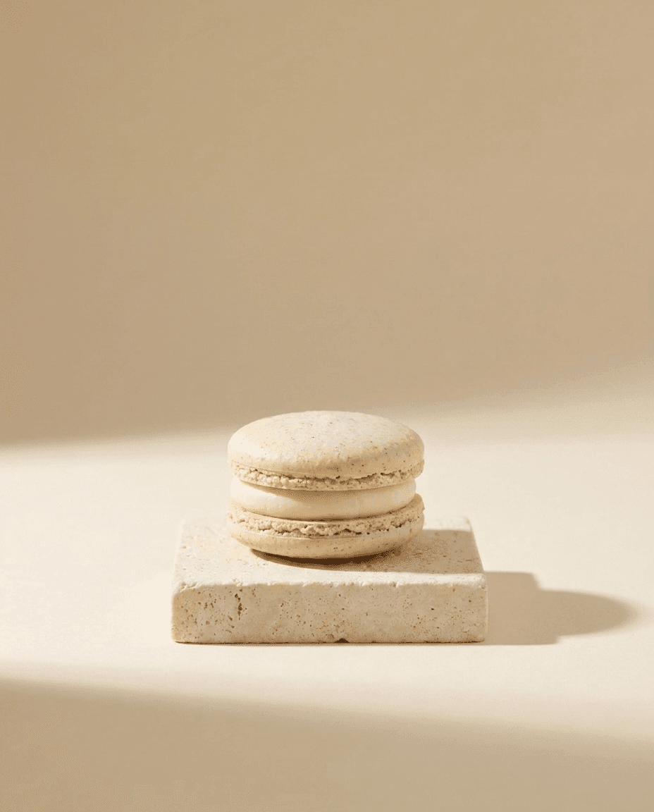 Vanilla macaron, studio shot